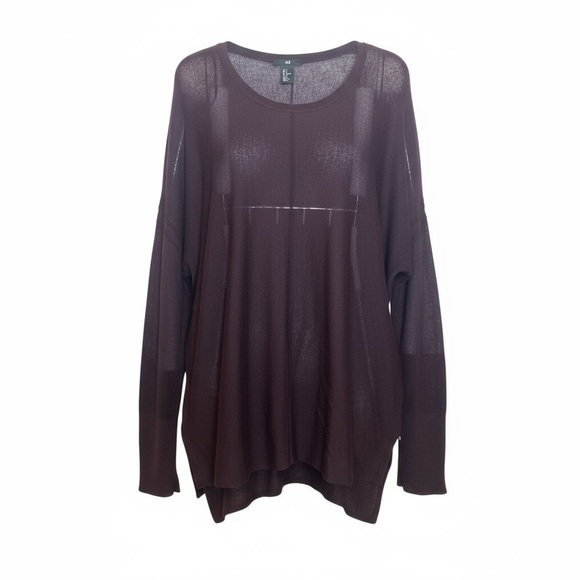 H&M Tops - H&M Sheer Long Sleeve Brown Sweater